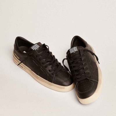 Golden Goose Stardan Sneakers In Total Black Leather