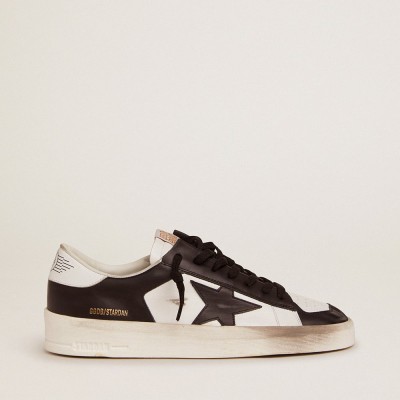 Golden Goose Stardan Sneakers In White And Black Leather