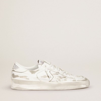 Golden Goose Stardan Sneakers In White Leather With White Leather Star And Heel Tab