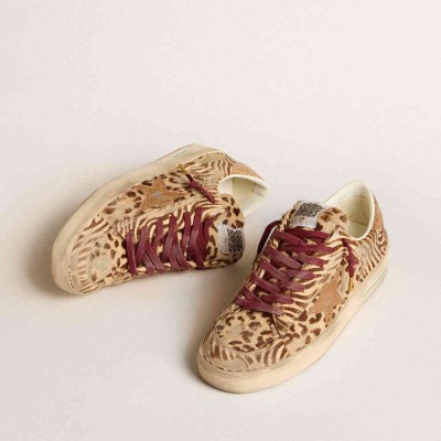 Golden Goose Stardan LTD Sneakers In Animal-print Pony Skin With Gold Glitter Star