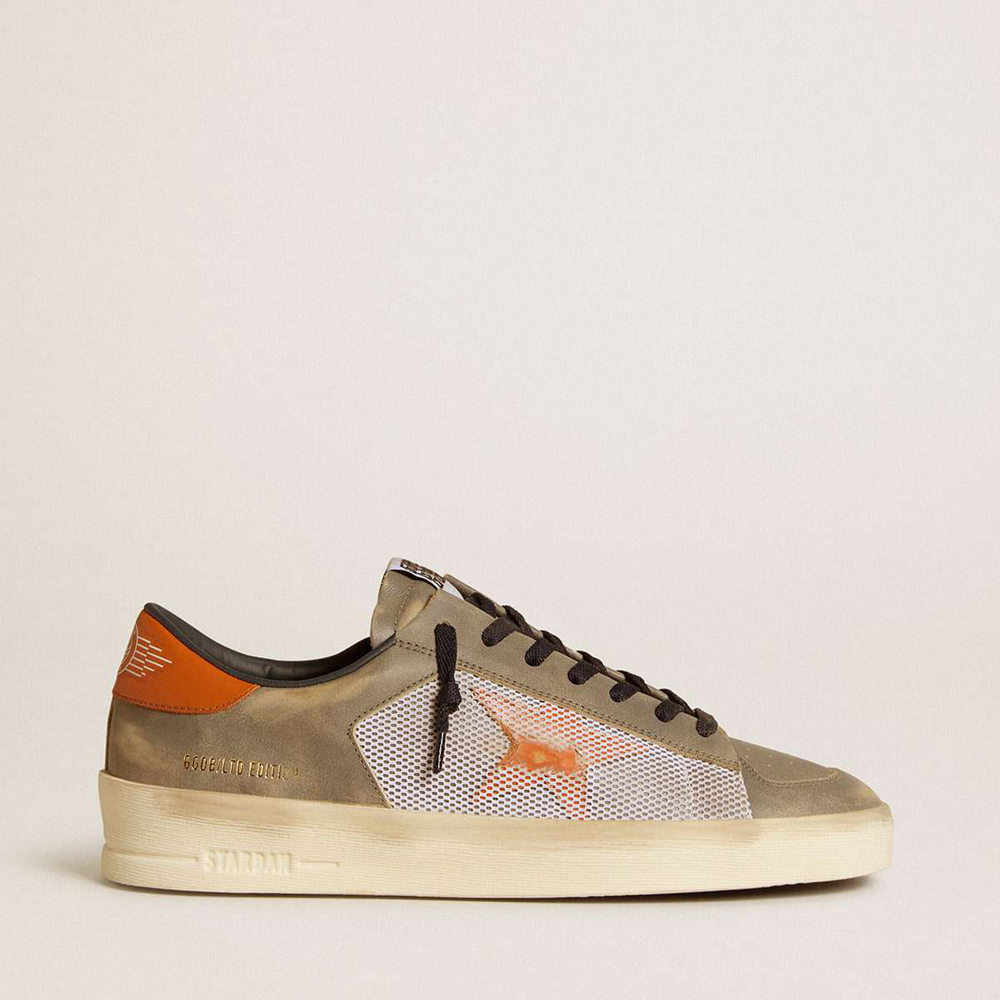 Golden Goose Stardan LTD Sneakers In Gray Leather And Mesh With Leather Star And Heel Tab