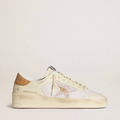 Golden Goose Stardan LTD Sneakers With Beige Leather Star And Crocodile Beige Leather Heel Tab