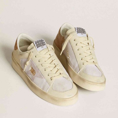 Golden Goose Stardan LTD Sneakers With Beige Leather Star And Crocodile Beige Leather Heel Tab