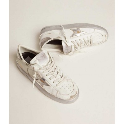 Golden Goose Stardan Sneakers Sneakers With Silver Metallic Leather Star And Heel Tab