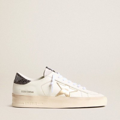 Golden Goose Stardan Sneakers With Gold Star And Glitter Heel Tab
