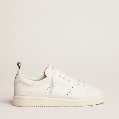 Golden Goose Starter Sneakers In Leather With Star On The Heel Tab