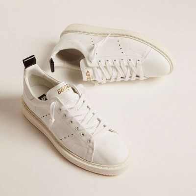 Golden Goose Starter Sneakers In Leather With Star On The Heel Tab