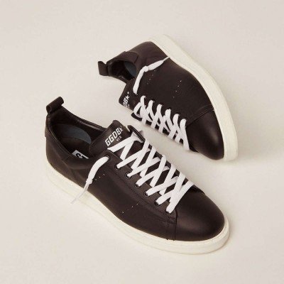 Golden Goose Starter Sneakers In Leather With Star Printed On The Heel Tab