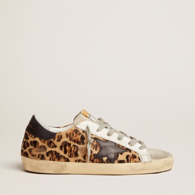 Golden Goose Super-Star Sneakers In Leopard Print Leather