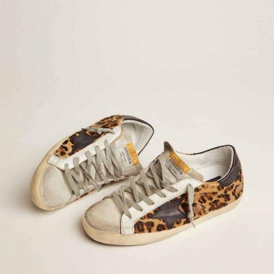 Golden Goose Super-Star Sneakers In Leopard Print Leather