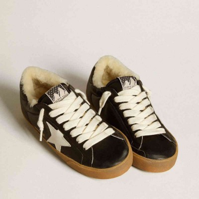 Golden Goose Super-Star Sneakers In Matelasse Nappa With Leather Star And Shearling Lining