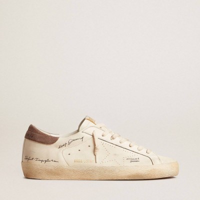 Golden Goose Super-Star Sneakers In Nappa Leather With Perforated Star And Suede Heel Tab