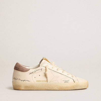 Golden Goose Super-Star Sneakers In Nappa Leather With Perforated Star And Suede Heel Tab