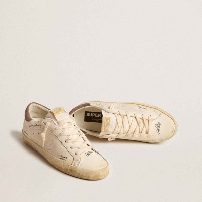 Golden Goose Super-Star Sneakers In Nappa Leather With Perforated Star And Suede Heel Tab