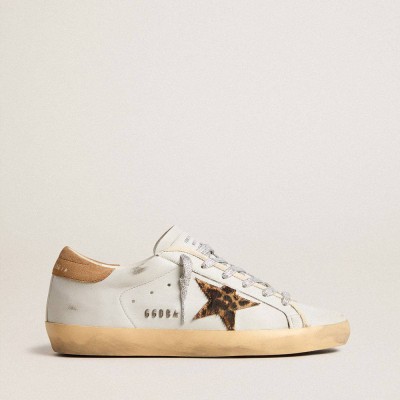 Golden Goose Super-Star Sneakers In Nappa Leather With Pony Skin Star And Suede Heel Tab
