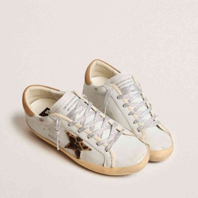 Golden Goose Super-Star Sneakers In Nappa Leather With Pony Skin Star And Suede Heel Tab