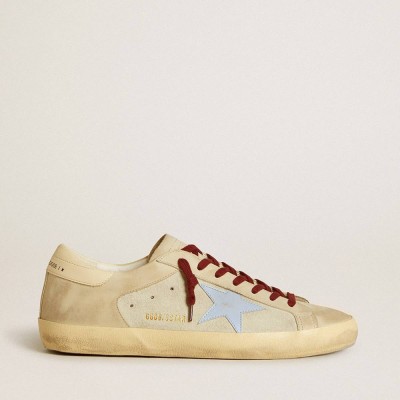 Golden Goose Super-Star Sneakers In Suede And Nubuck With Leather Star And Heel Tab