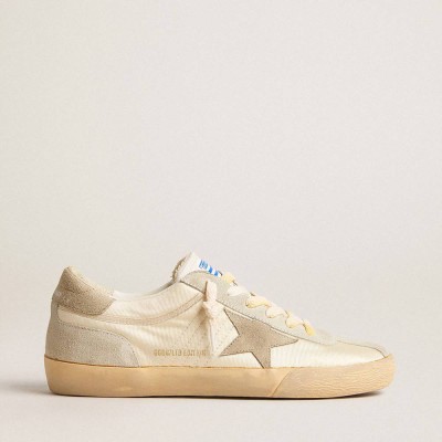 Golden Goose Super-Star Sneakers LAB In Nylon With Dove-gray Star And Ice-gray Suede Inserts
