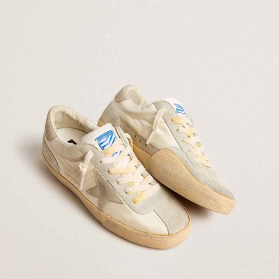 Golden Goose Super-Star Sneakers LAB In Nylon With Dove-gray Star And Ice-gray Suede Inserts