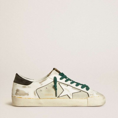 Golden Goose Super-Star Sneakers LAB In White Leather With White Star And Black Heel Tab