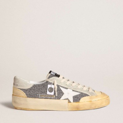 Golden Goose Super-Star Sneakers LAB With White Star And Swarovski Glitter Upper