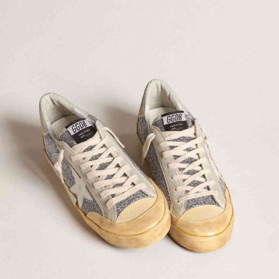 Golden Goose Super-Star Sneakers LAB With White Star And Swarovski Glitter Upper