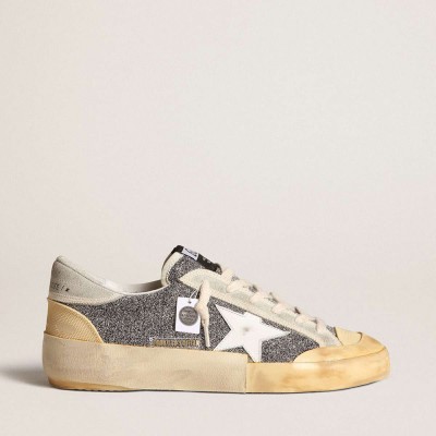 Golden Goose Super-Star Sneakers LAB With White Star And Swarovski Glitter Upper
