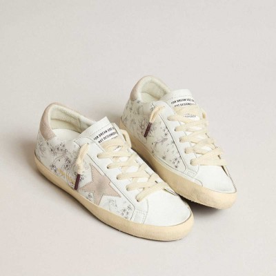Golden Goose Super-Star LTD Sneakers CNY In White Leather With Lettering On The Upper