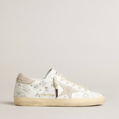 Golden Goose Super-Star LTD Sneakers CNY In White Leather With Lettering On The Upper