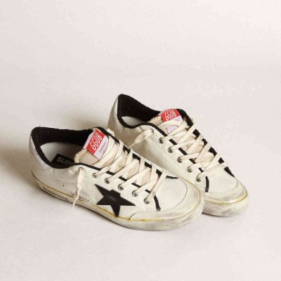 Golden Goose Super-Star LTD Sneakers In Beige Canvas With Black Star