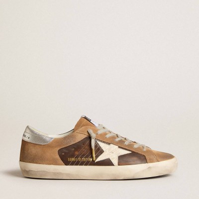 Golden Goose Super-Star LTD Sneakers In Brown Leather And Tobacco Suede With White Star