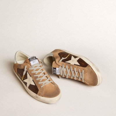 Golden Goose Super-Star LTD Sneakers In Brown Leather And Tobacco Suede With White Star