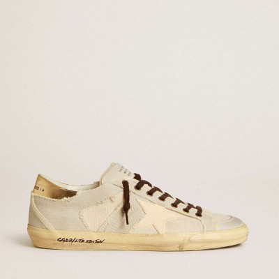 Golden Goose Super-Star LTD Sneakers In Canvas With TPU Star And Leather Heel Tab