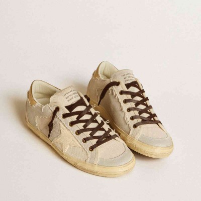 Golden Goose Super-Star LTD Sneakers In Canvas With TPU Star And Leather Heel Tab