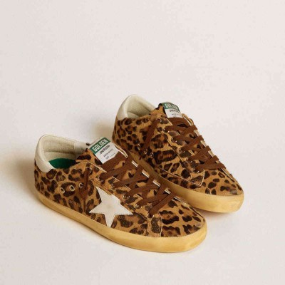 Golden Goose Super-Star LTD Sneakers In Leopard-print Pony Skin With Leather Star And Heel Tab