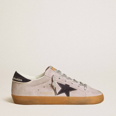 Golden Goose Super-Star LTD Sneakers In Lilac Suede With Midnight Blue Suede Star And Heel Tab