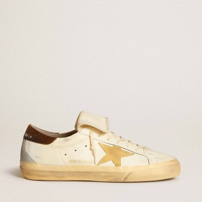 Golden Goose Super-Star LTD Sneakers In Nappa With Suede Star And Brown Heel Tab