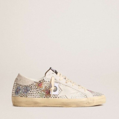 Golden Goose Super-Star LTD Sneakers In Swarovski Crystals With Suede Star And Heel Tab