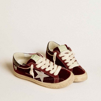 Golden Goose Super-Star LTD Sneakers In Velvet With Metallic Leather Star And Heel Tab