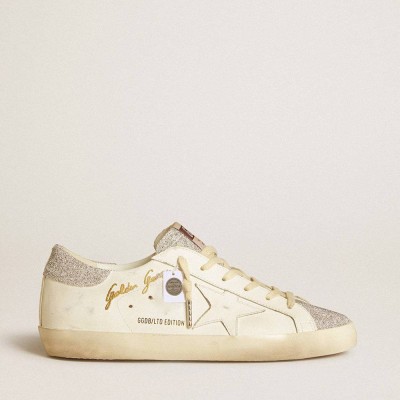 Golden Goose Super-Star LTD Sneakers In White Leather With Swarovski Micro-crystal Inserts