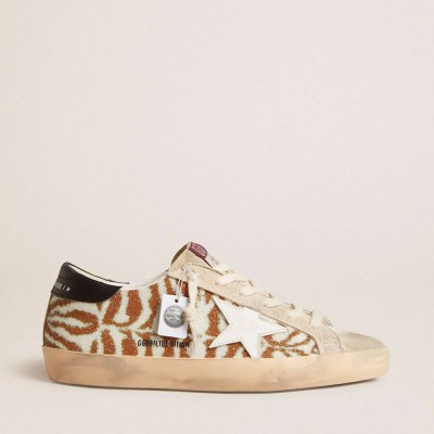 Golden Goose Super-Star LTD Sneakers In Zebra-effect Swarovski With A White Leather Star