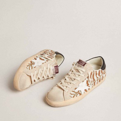 Golden Goose Super-Star LTD Sneakers In Zebra-effect Swarovski With A White Leather Star
