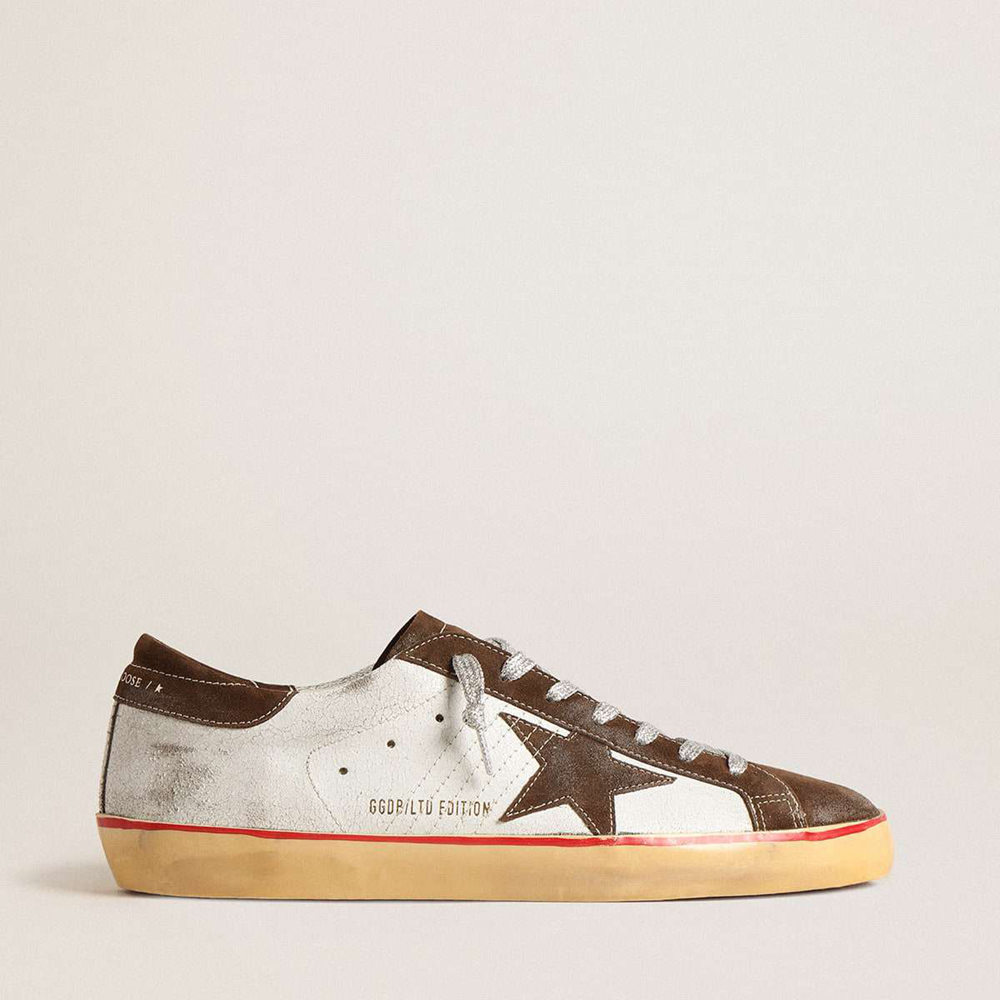 Golden Goose Super-Star LTD Sneakers With Brown Suede Star And Heel Tab