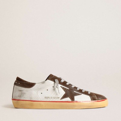 Golden Goose Super-Star LTD Sneakers With Brown Suede Star And Heel Tab