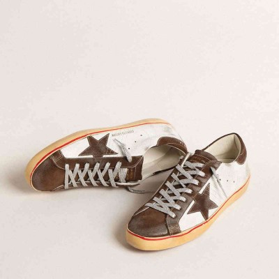 Golden Goose Super-Star LTD Sneakers With Brown Suede Star And Heel Tab