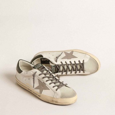 Golden Goose Super-Star LTD Sneakers With Croc-print Star And Green Heel Tab
