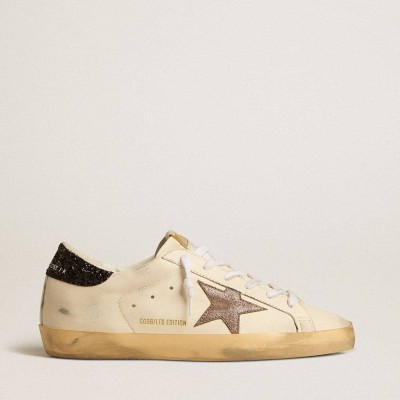 Golden Goose Super-Star LTD Sneakers With Laminated Leather Star And Black Glitter Heel Tab