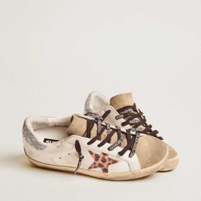 Golden Goose Super-Star LTD Sneakers With Leopard Print And Swarovski Crystal Star