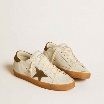 Golden Goose Super-Star LTD Sneakers With Military Green Nubuck Star And Heel Tab