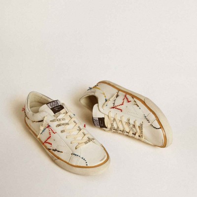 Golden Goose Super-Star LTD Sneakers With Perforated Star And Metallic Leather Heel Tab
